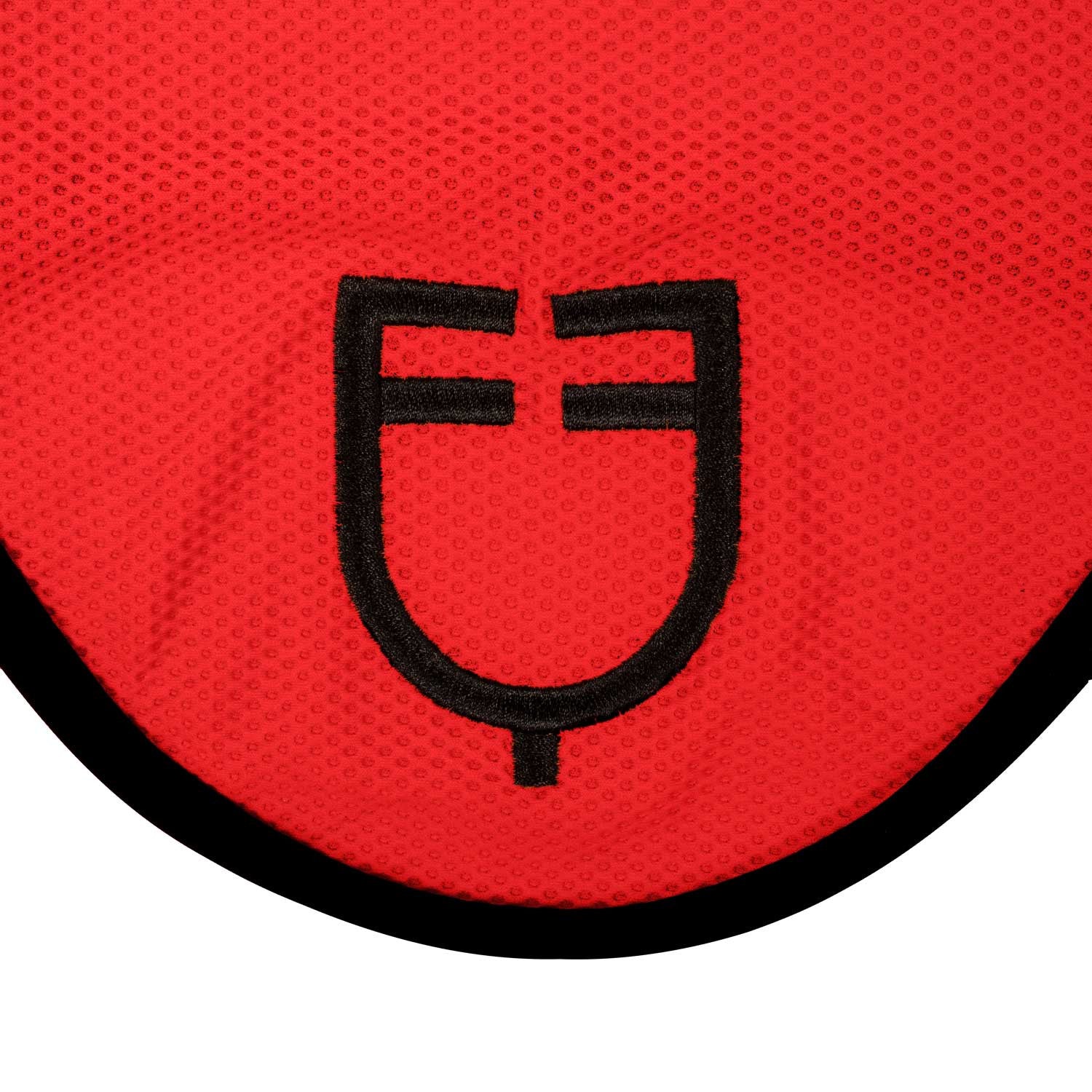Perforated fabric fly veil with logo