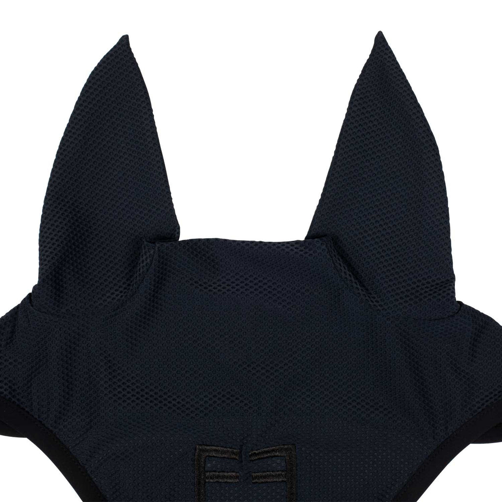 Perforated fabric fly veil with logo