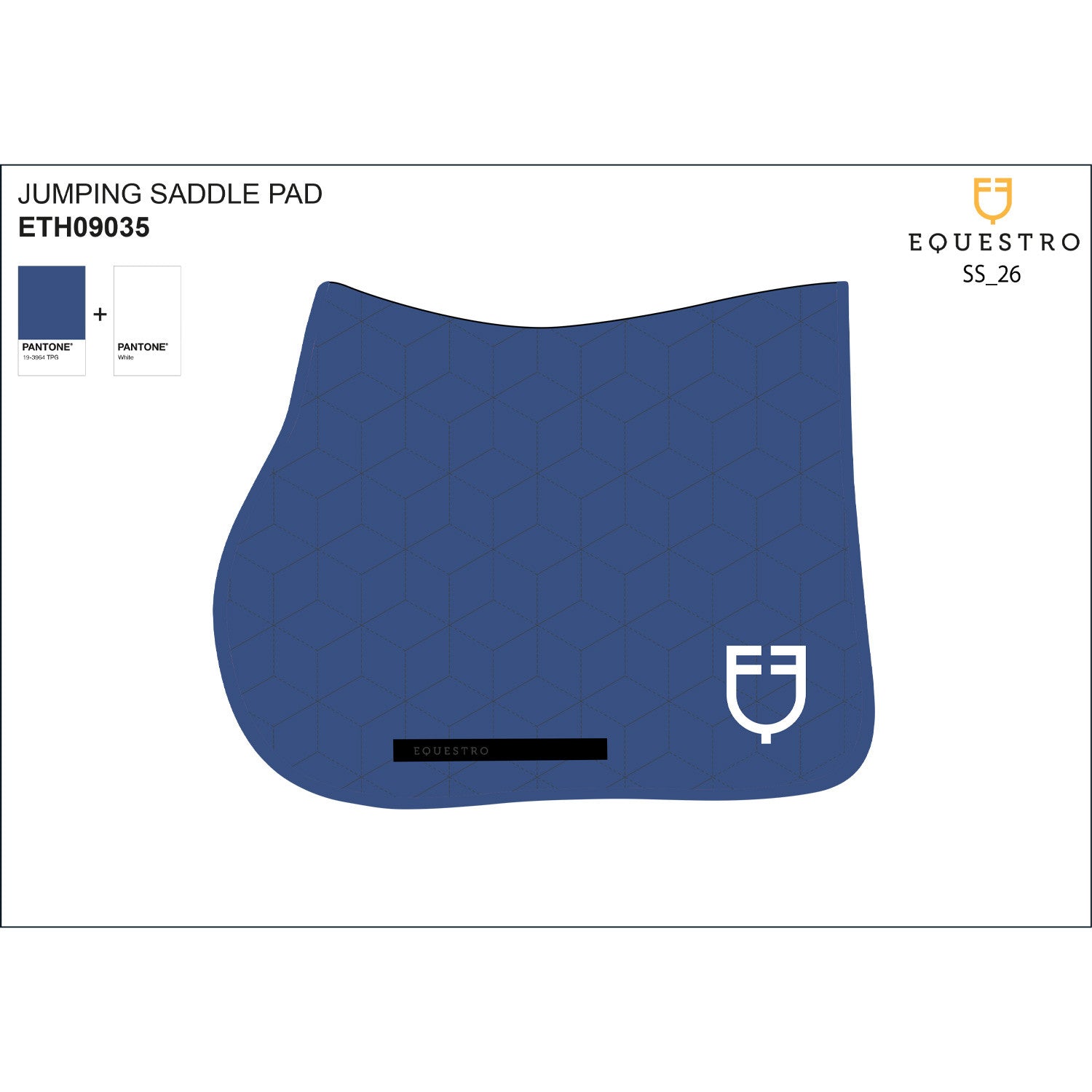 Jumping saddle pad cube quilting