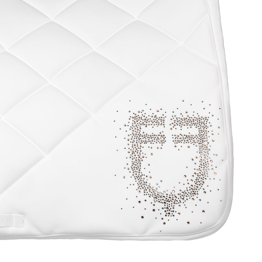 Jumping saddle pad rhinestone logo