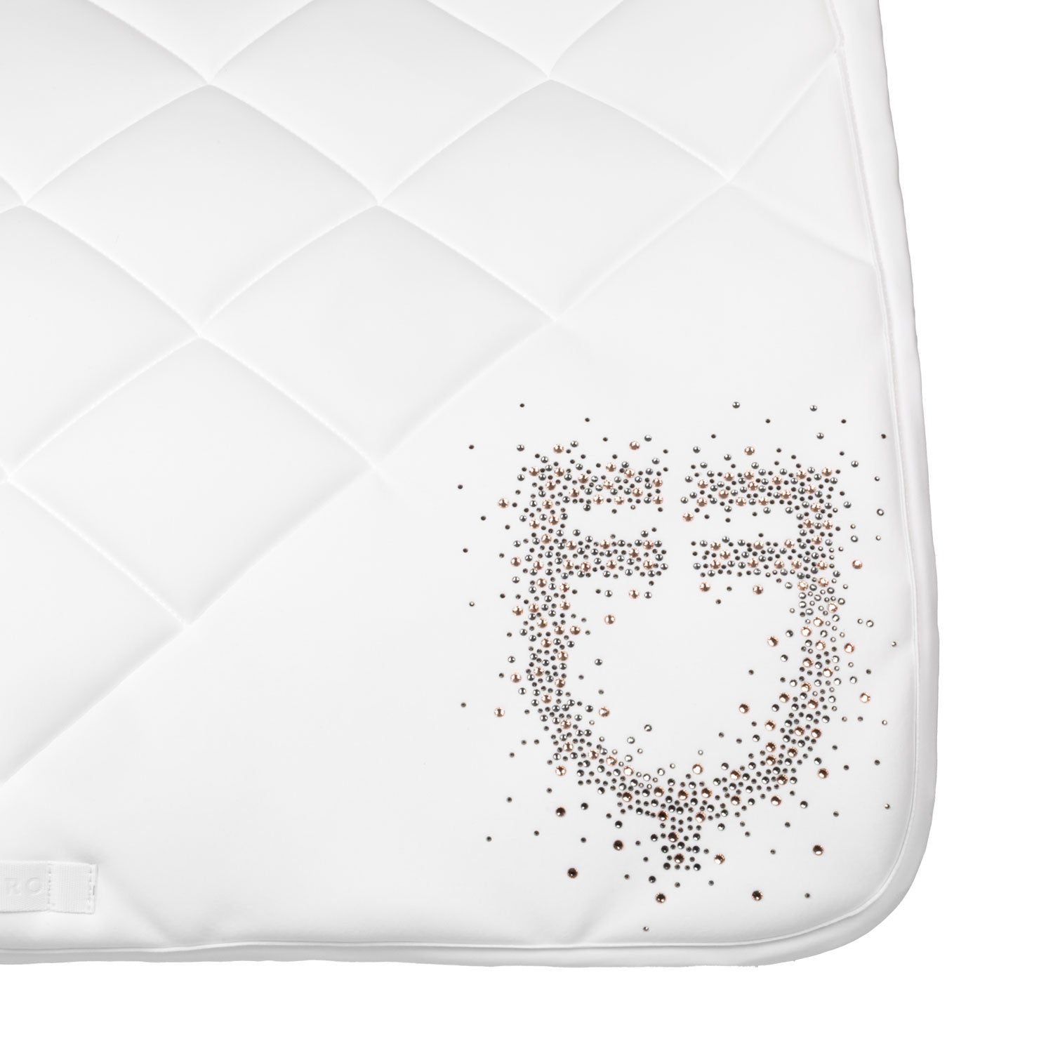Jumping saddle pad rhinestone logo