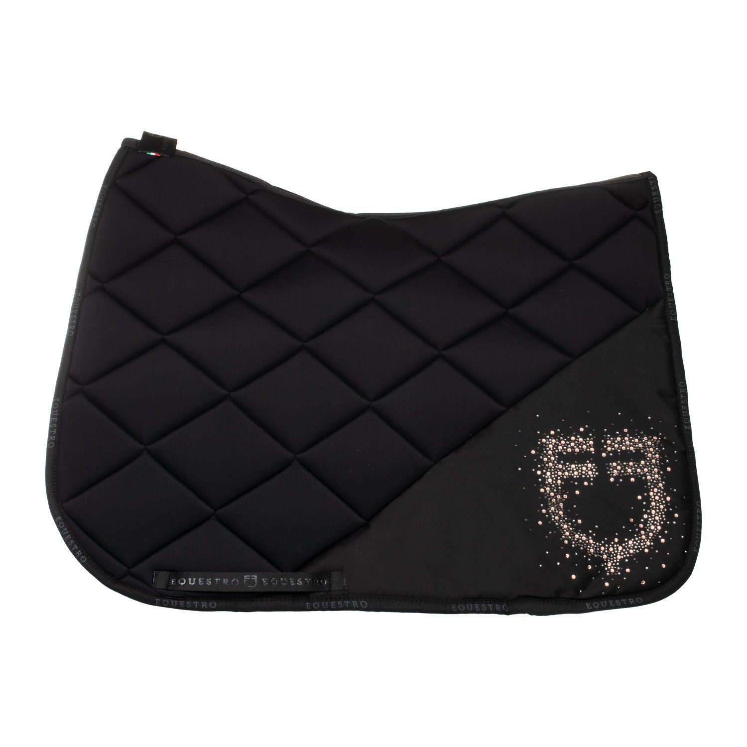 Dressage saddle pad rhinestone logo