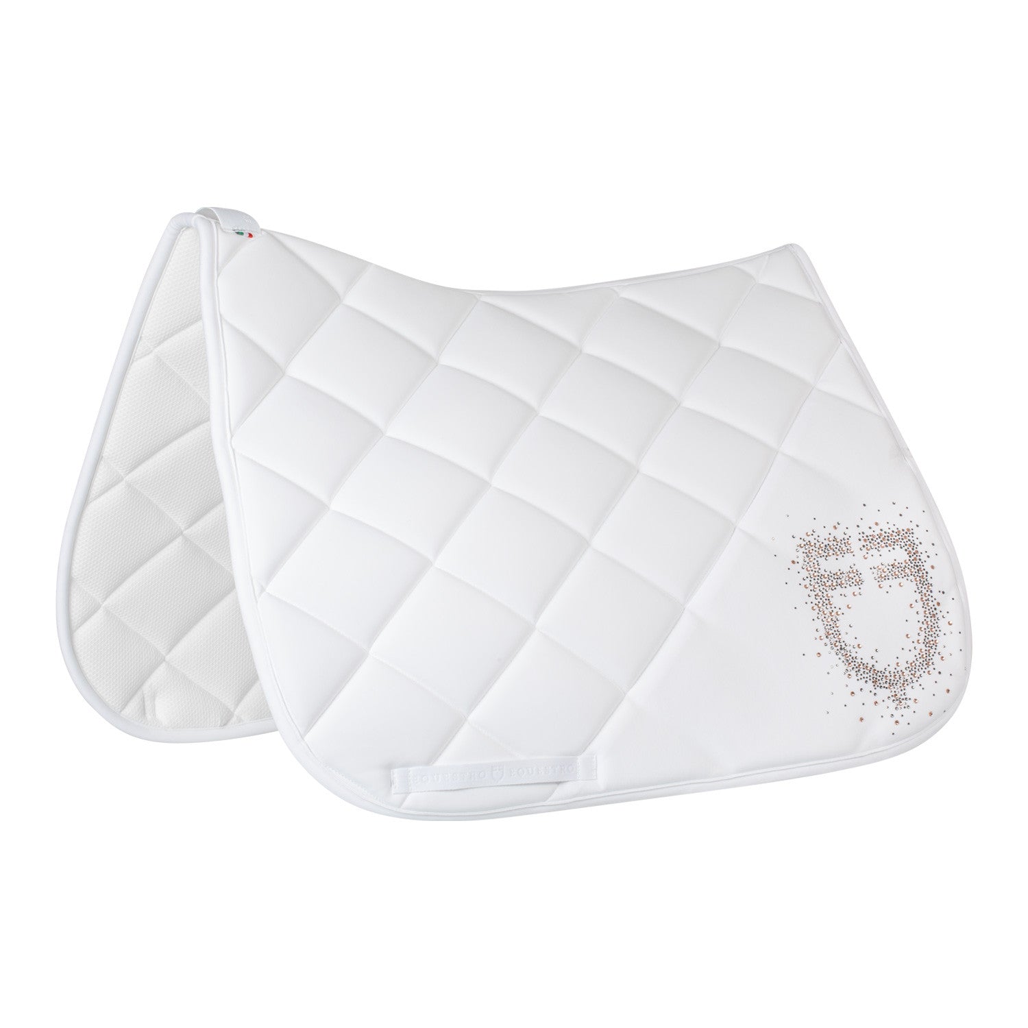 Equestro Dressage saddle pad rhinestone logo