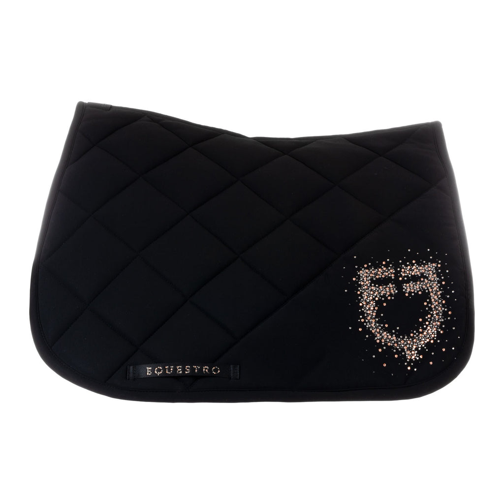 Jumping saddle pad with rhinestone logo