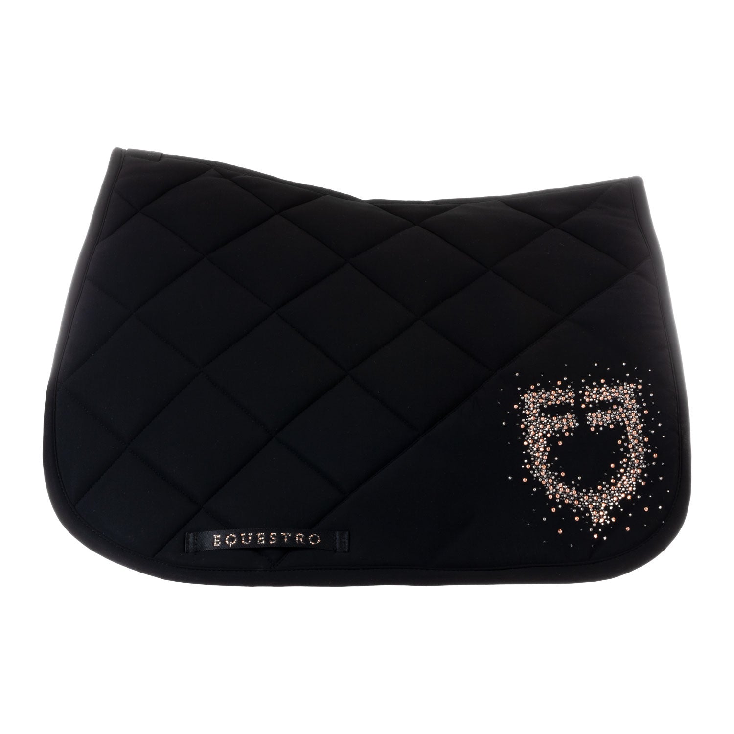 Jumping saddle pad with rhinestone logo