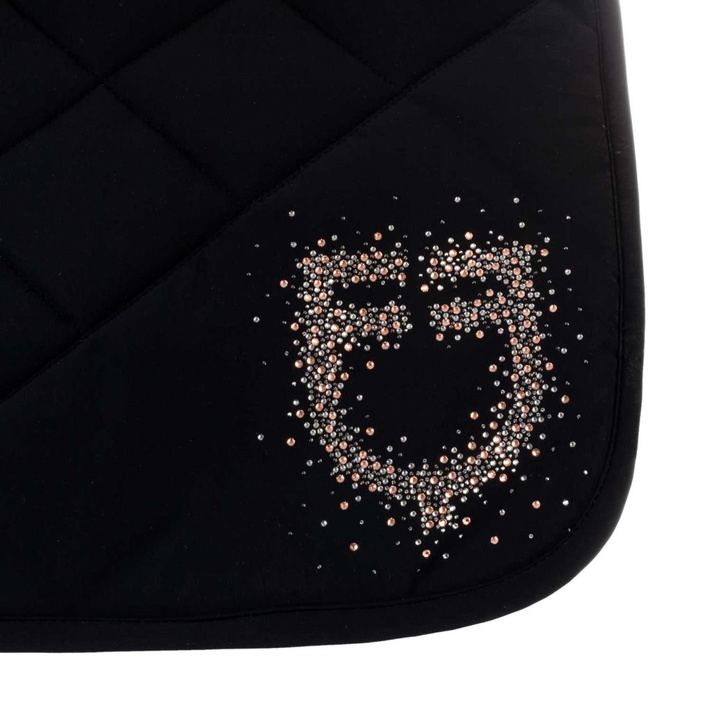 Jumping saddle pad with rhinestone logo