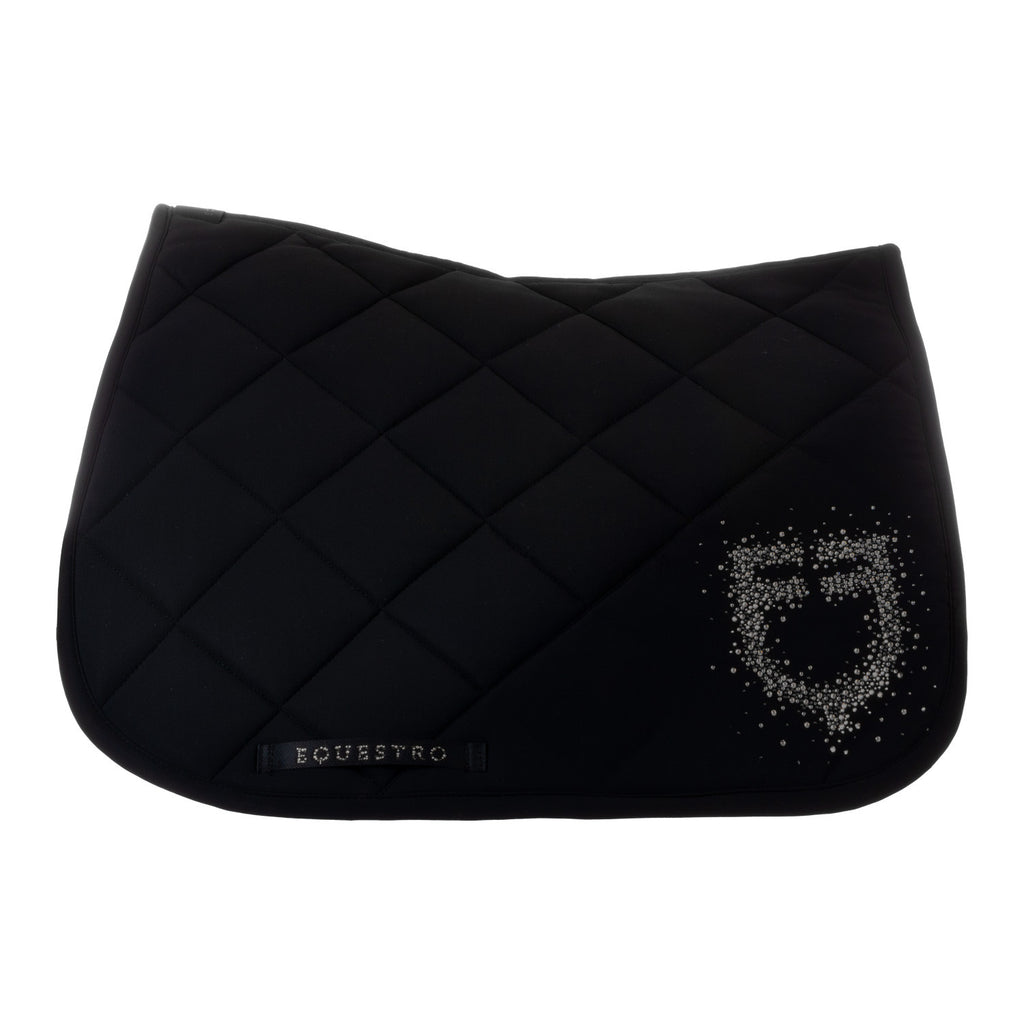 Jumping saddle pad with rhinestone logo