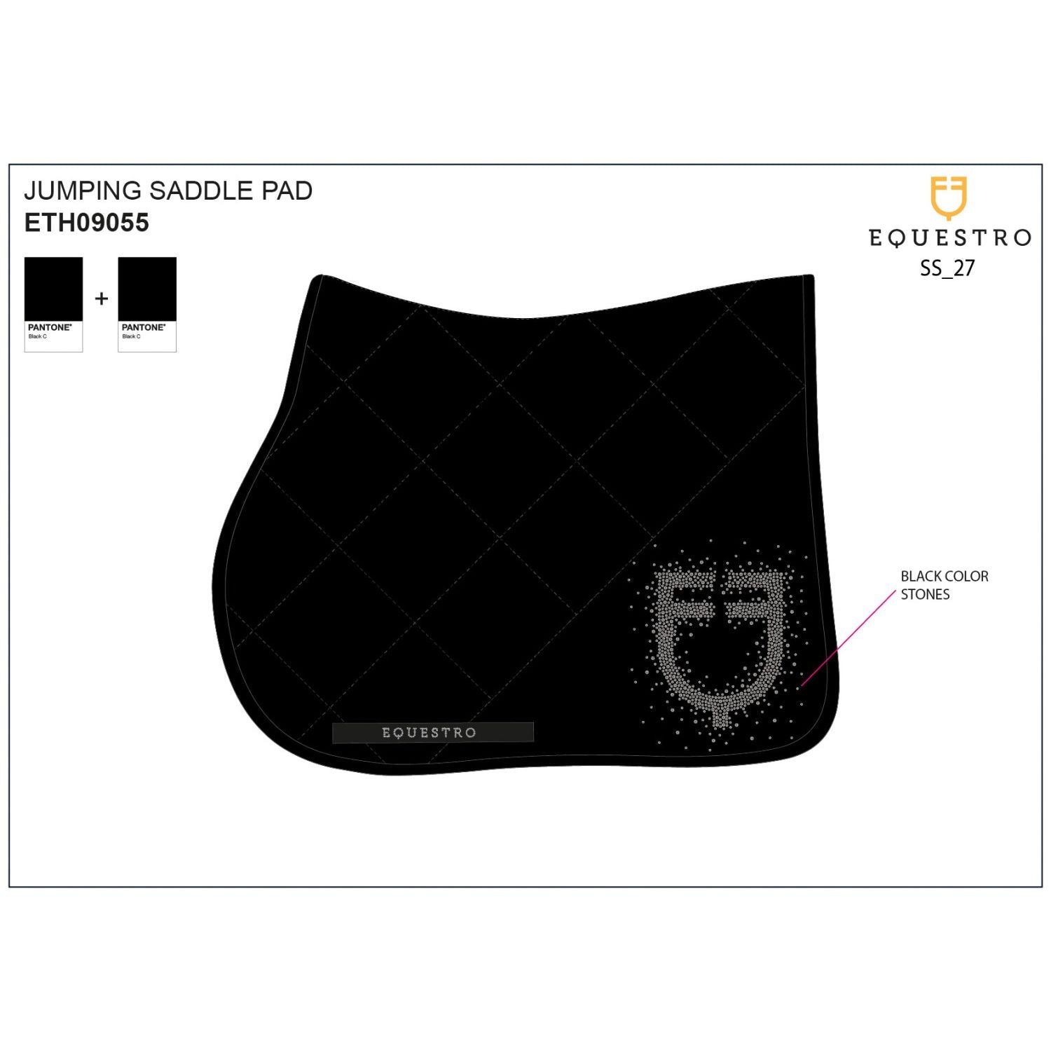 Jumping saddle pad with rhinestone logo