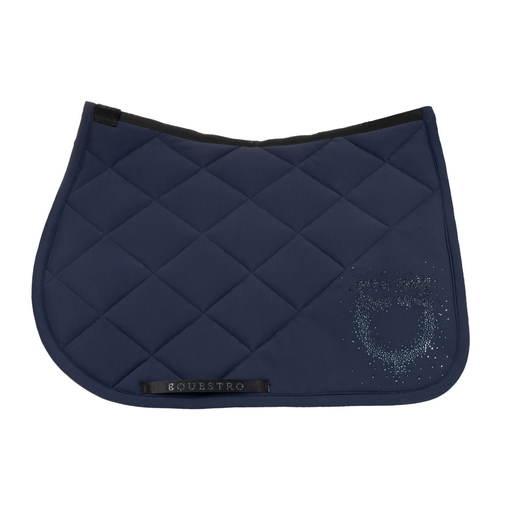 Jumping saddle pad with rhinestone logo