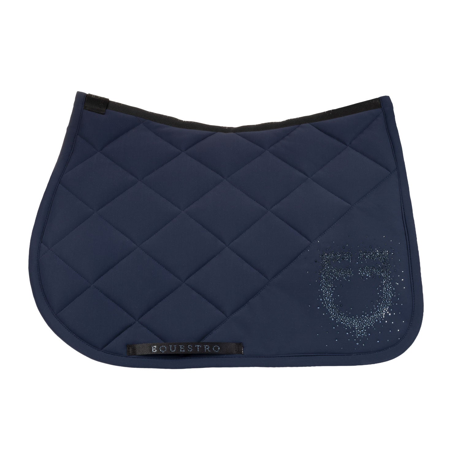 Jumping saddle pad with rhinestone logo