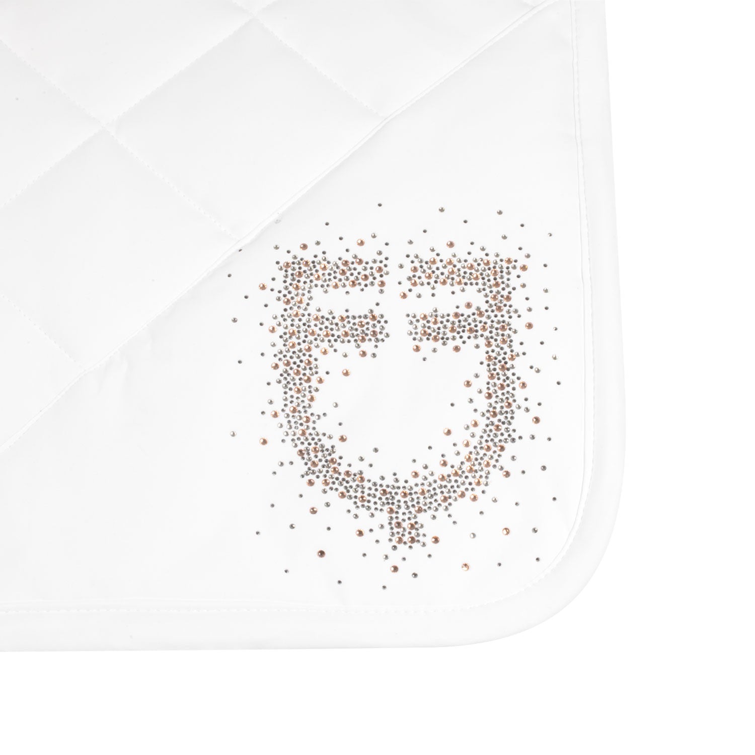 Jumping saddle pad with rhinestone logo