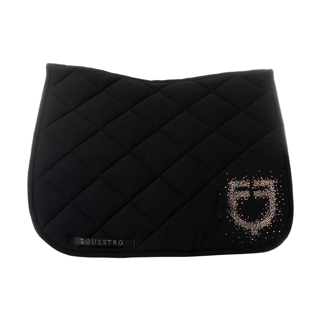 Dressage saddle pad with rhinestone logo
