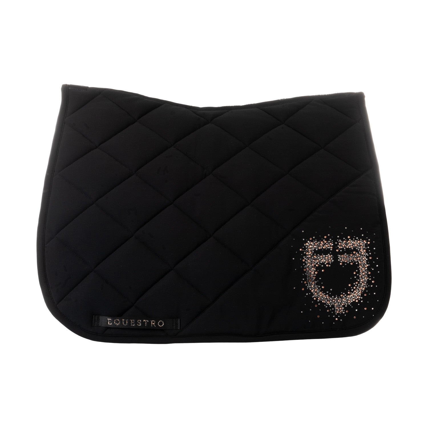Dressage saddle pad with rhinestone logo