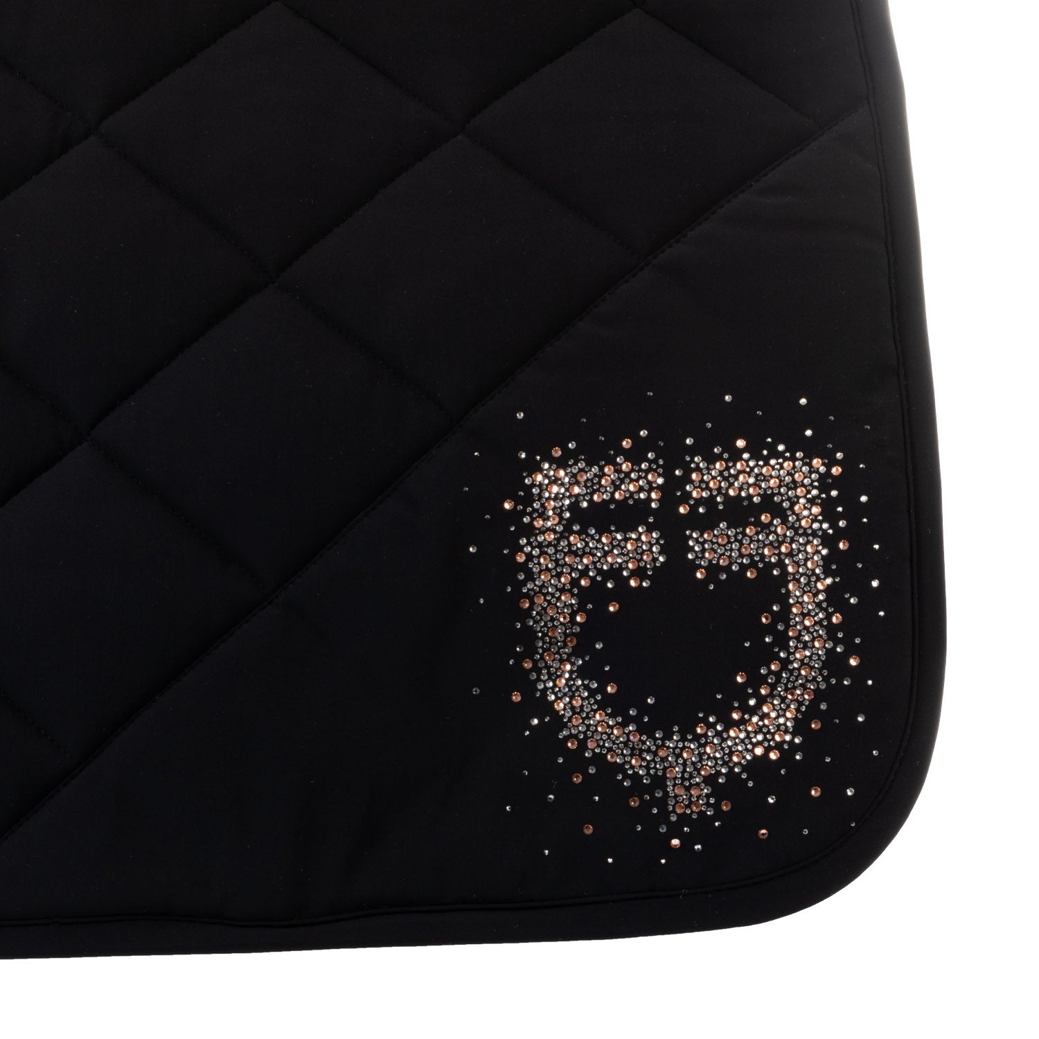 Dressage saddle pad with rhinestone logo