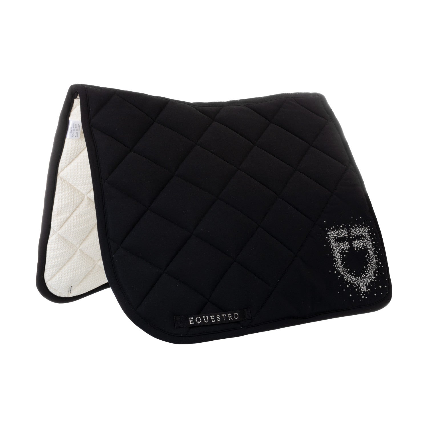 Equestro Dressage saddle pad with rhinestone logo