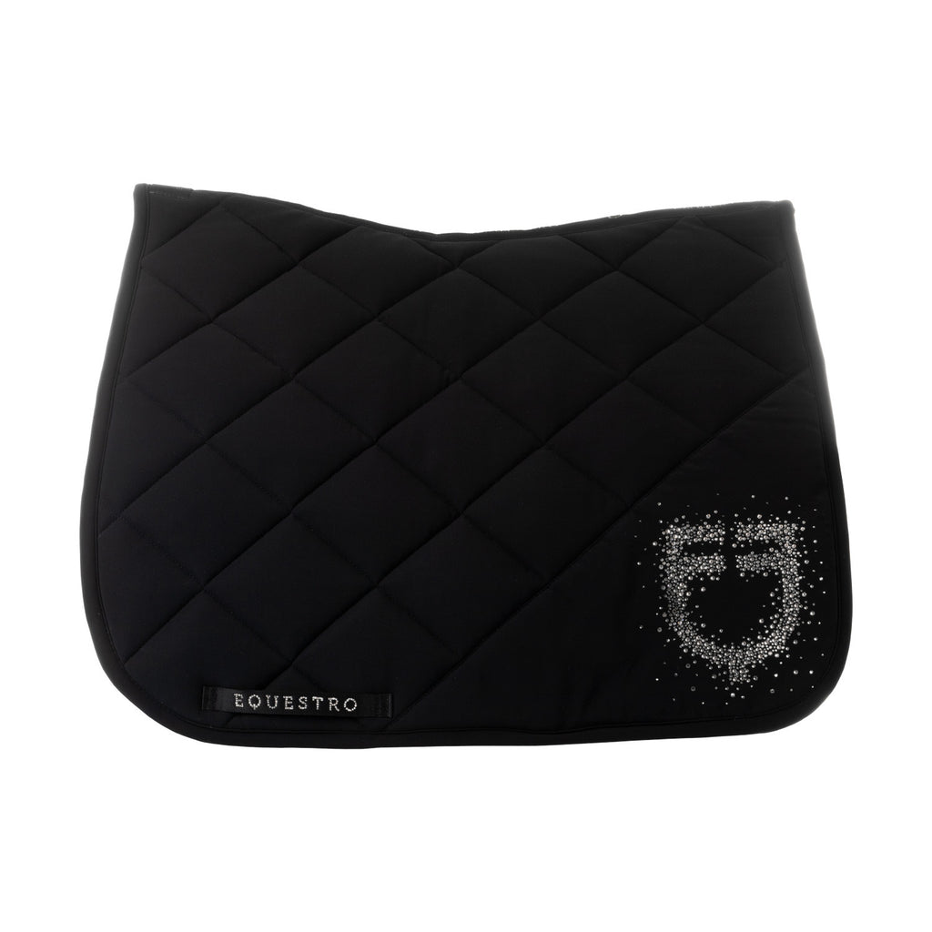 Dressage saddle pad with rhinestone logo