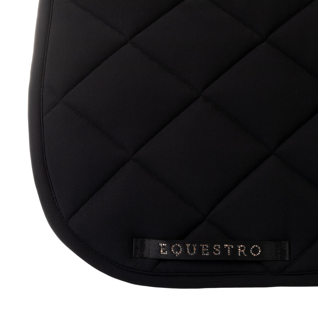 Dressage saddle pad with rhinestone logo