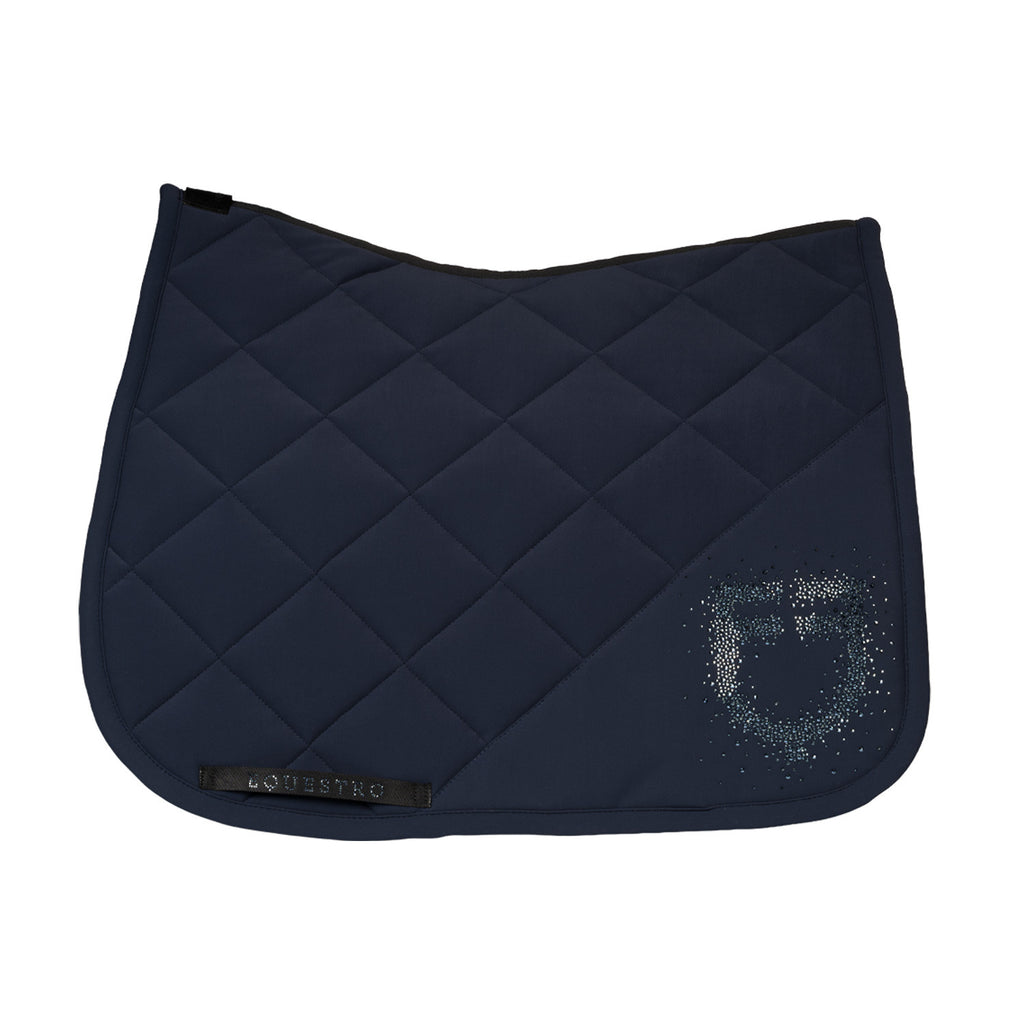 Dressage saddle pad with rhinestone logo