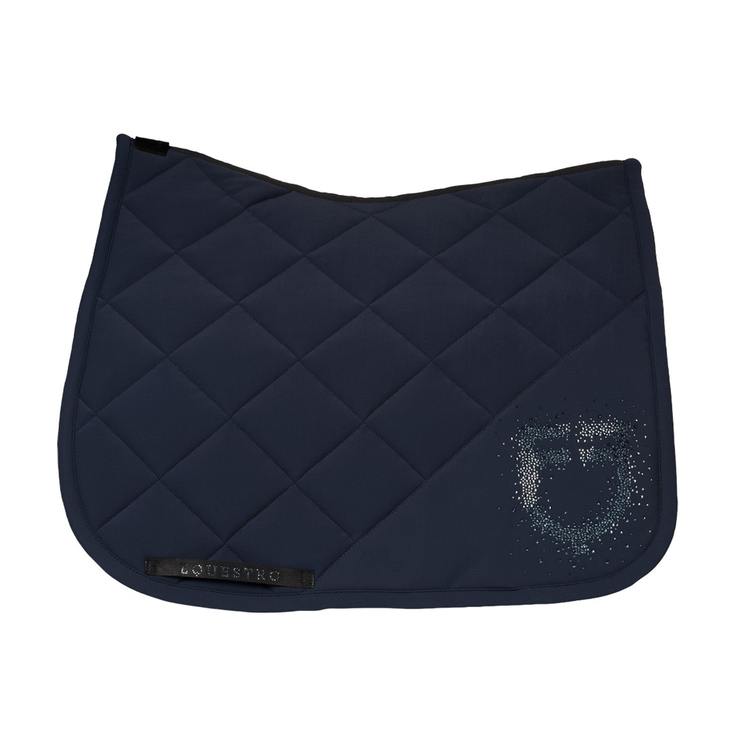 Dressage saddle pad with rhinestone logo
