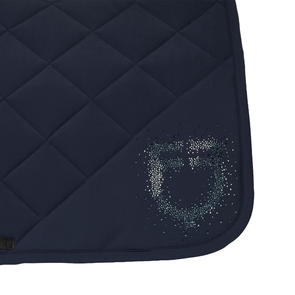 Dressage saddle pad with rhinestone logo