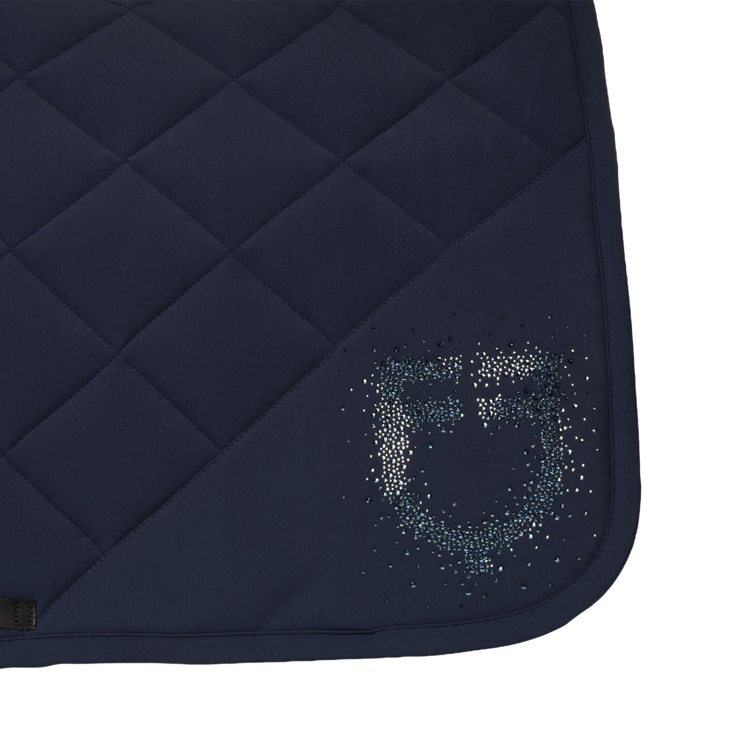 Dressage saddle pad with rhinestone logo