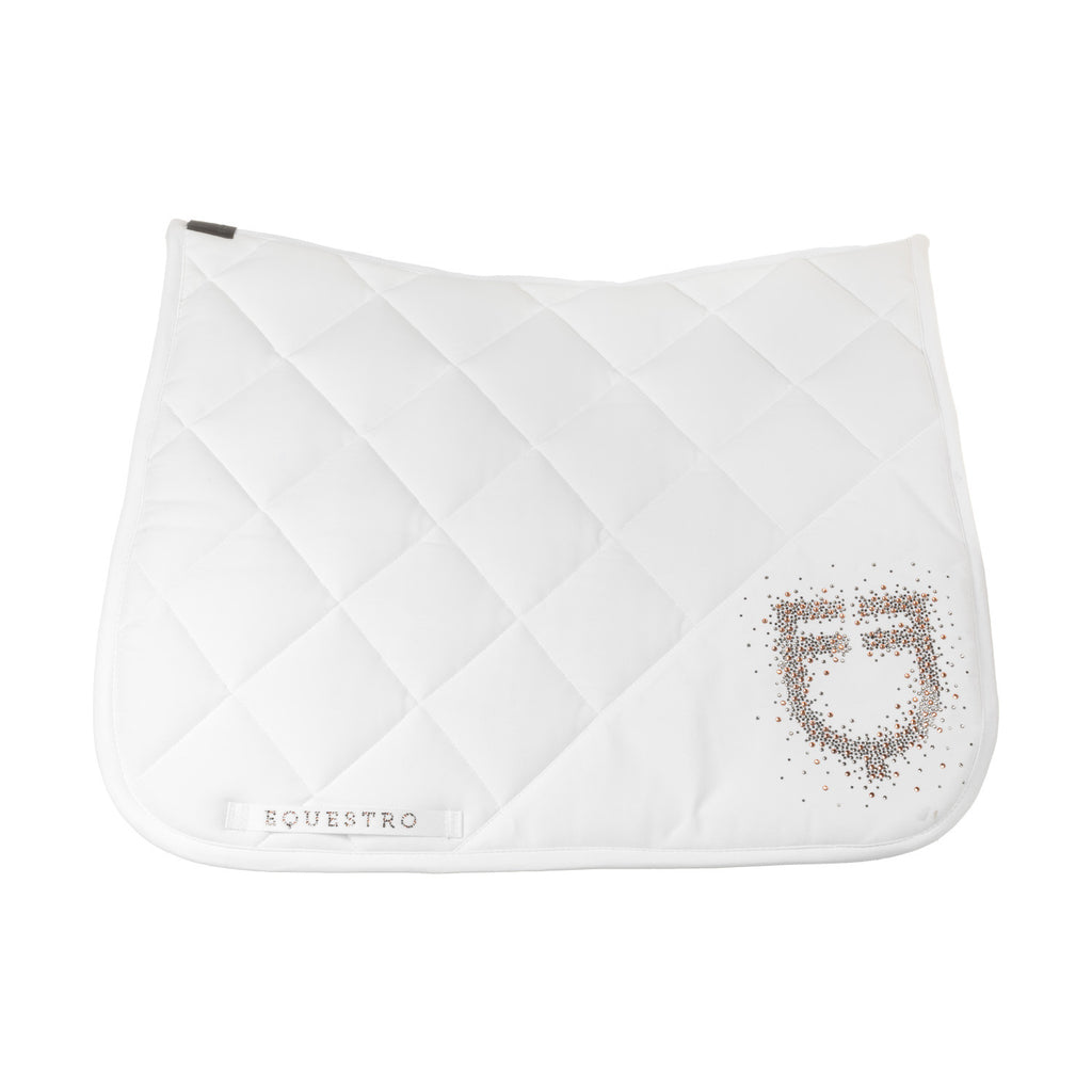 Dressage saddle pad with rhinestone logo