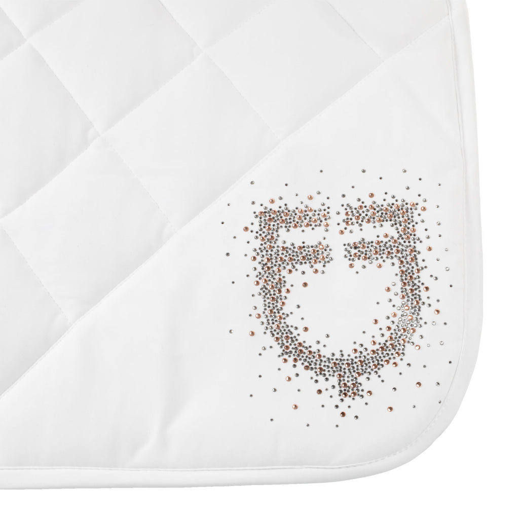 Dressage saddle pad with rhinestone logo
