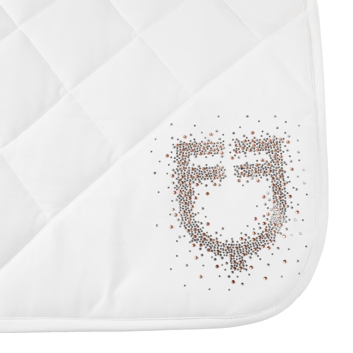 Dressage saddle pad with rhinestone logo