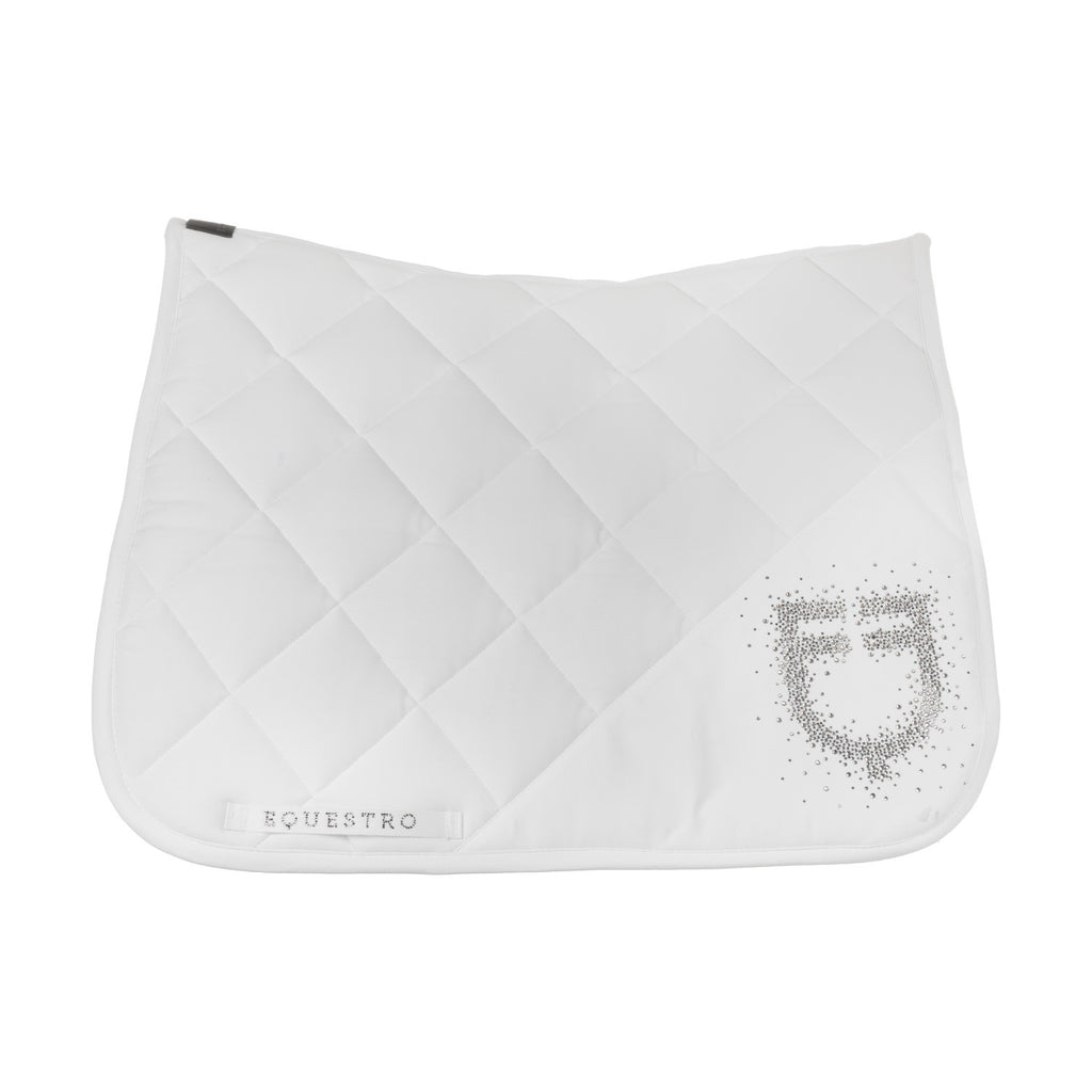 Dressage saddle pad with rhinestone logo