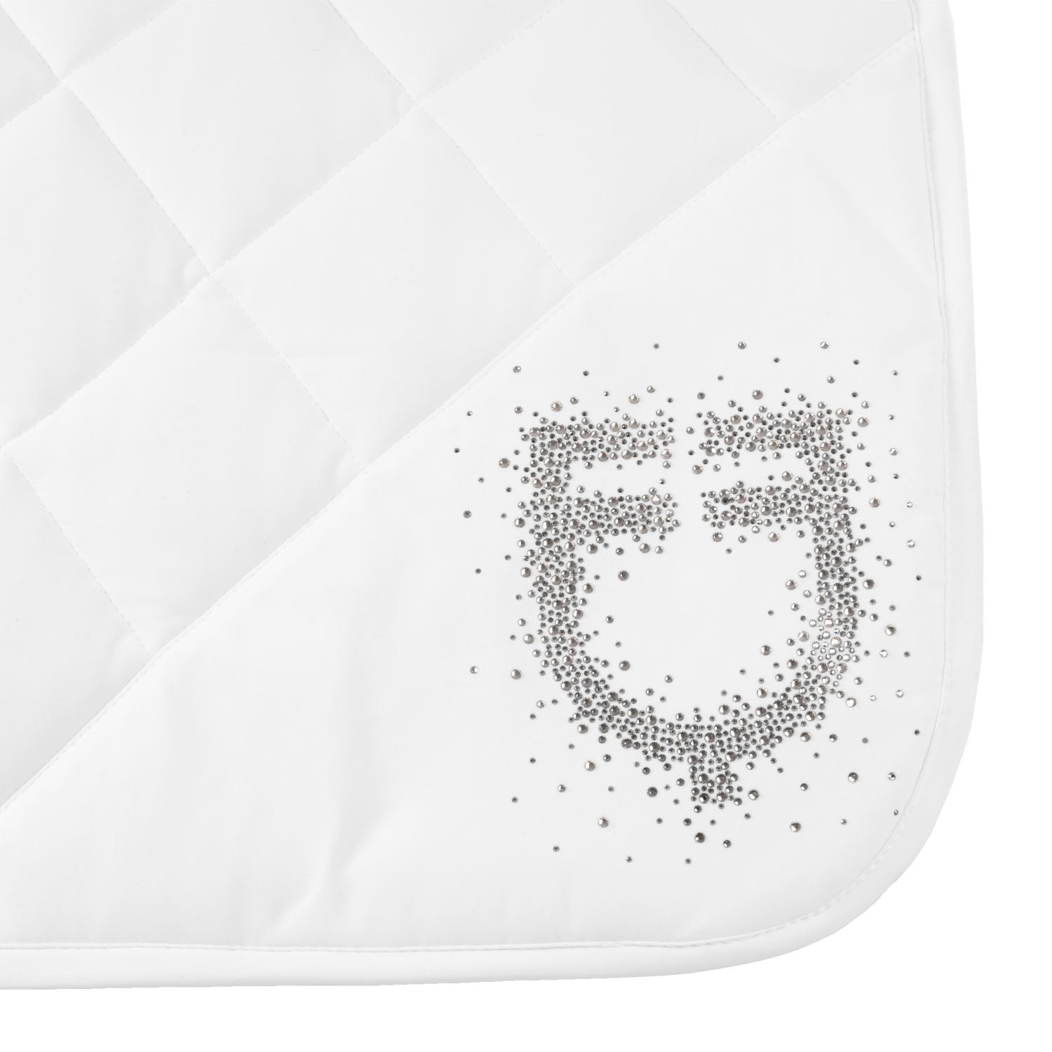 Dressage saddle pad with rhinestone logo