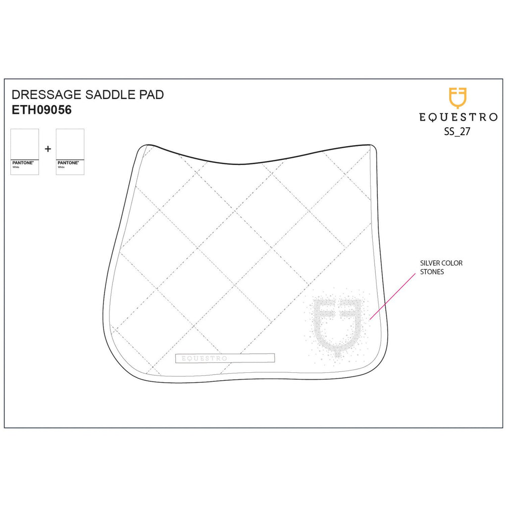 Dressage saddle pad with rhinestone logo