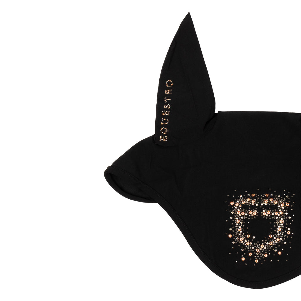 Fly veil in technical fabric with rhinestone logo