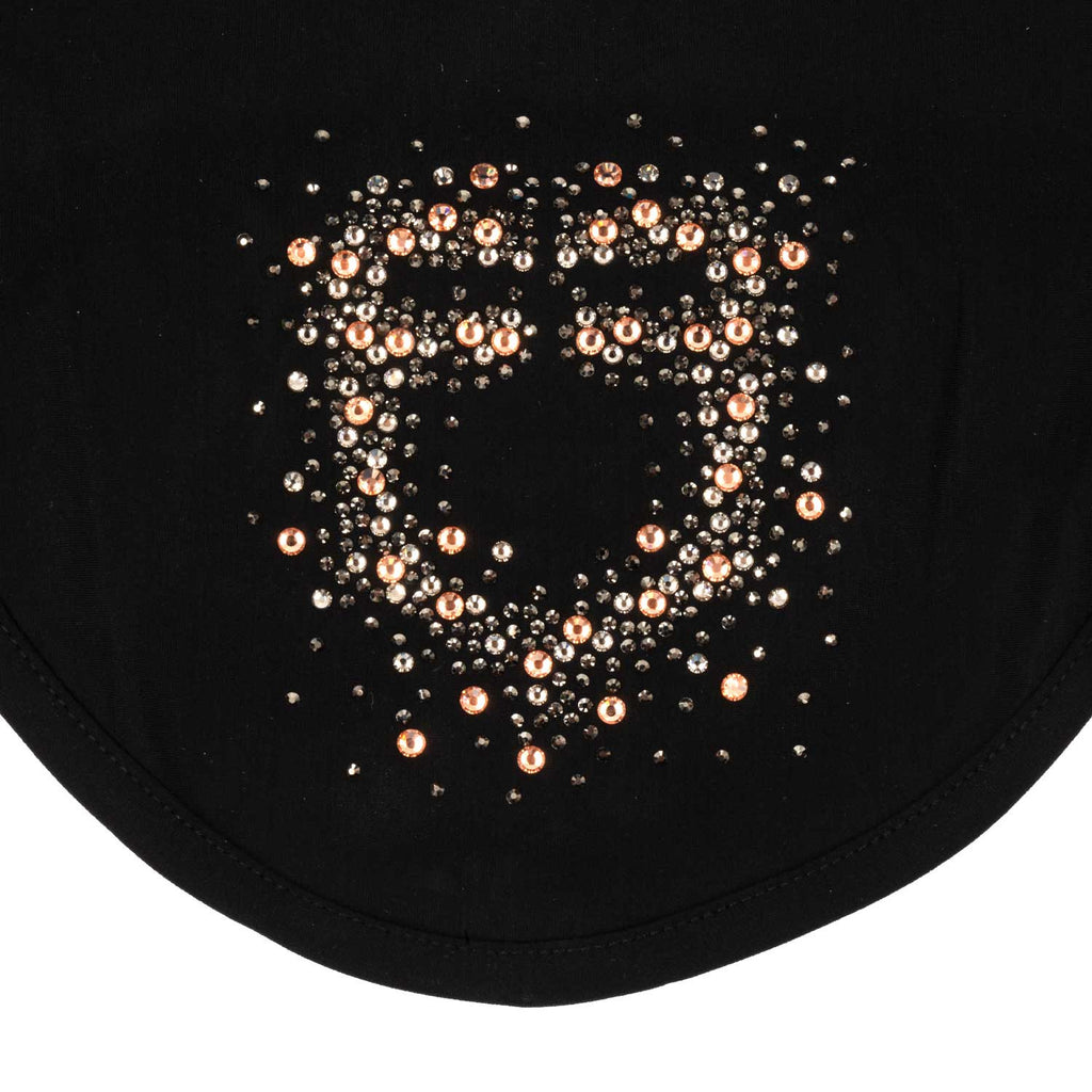 Fly veil in technical fabric with rhinestone logo