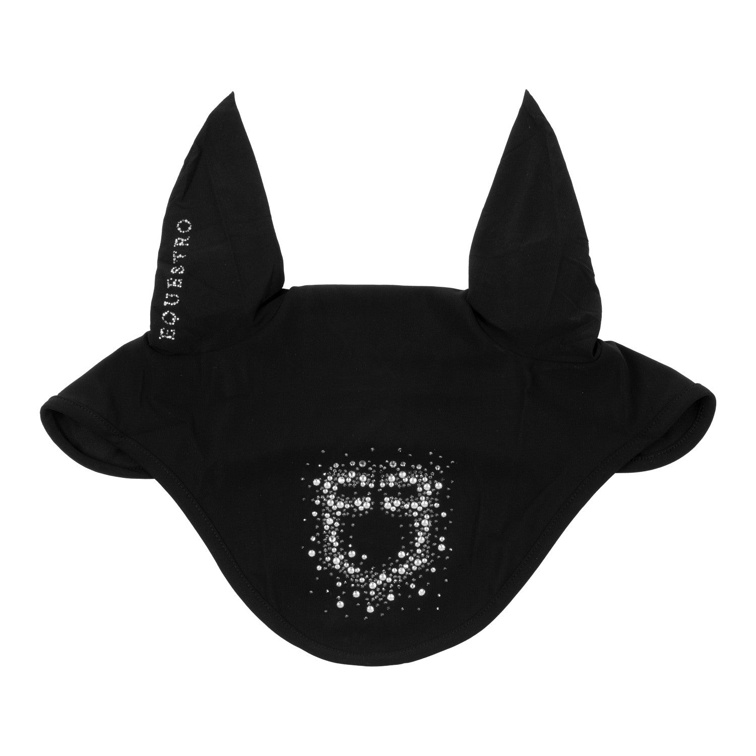 Equestro Fly veil in technical fabric with rhinestone logo