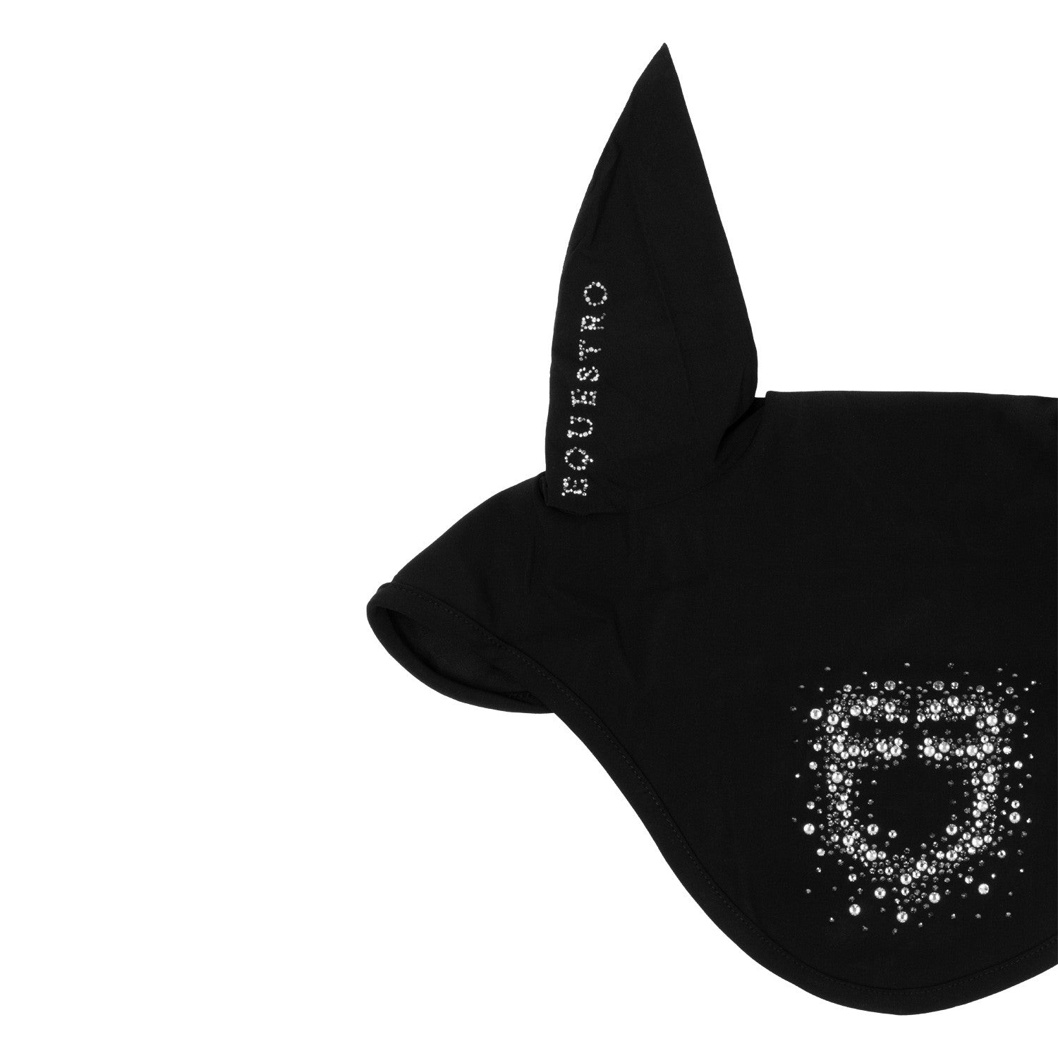 Fly veil in technical fabric with rhinestone logo