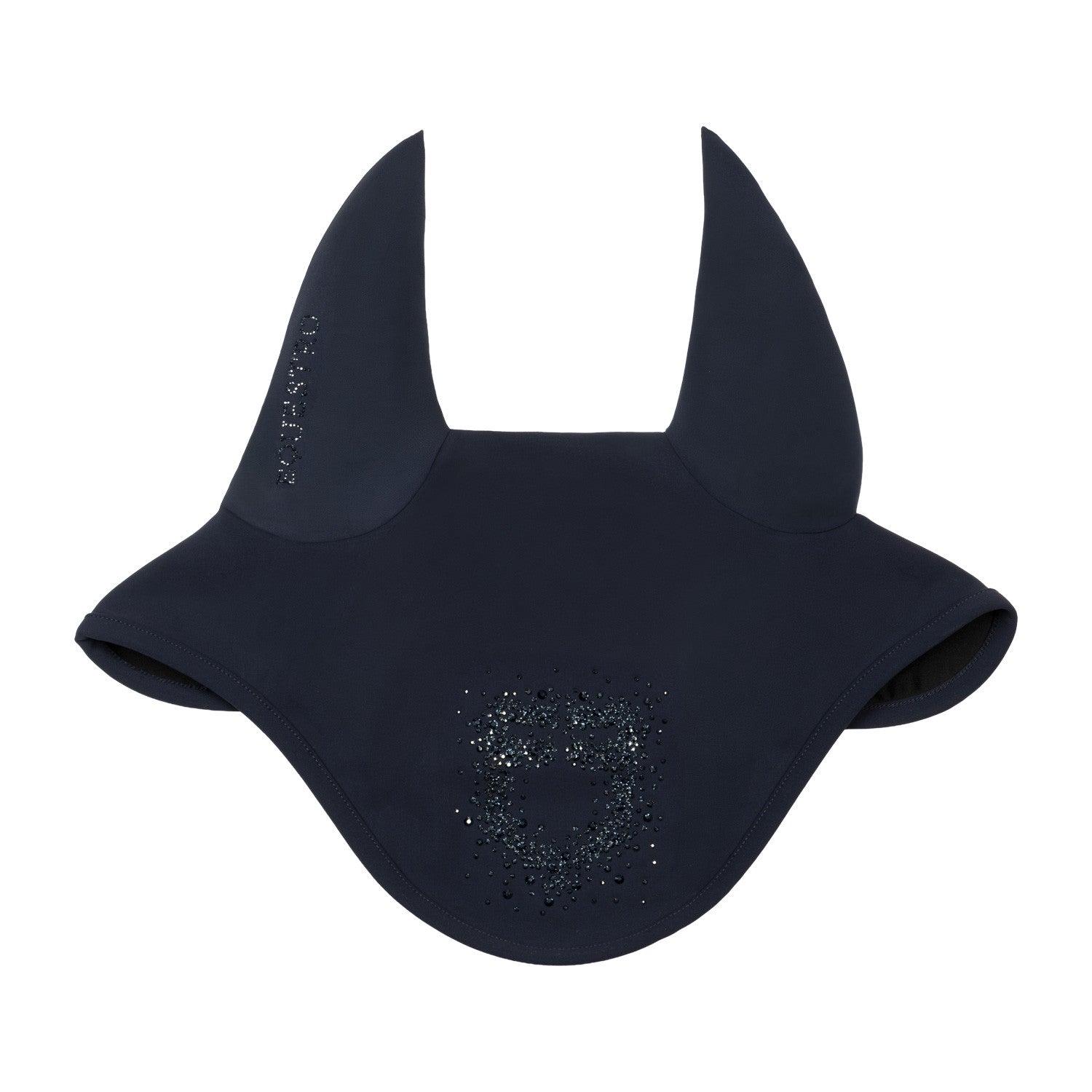 Equestro Fly veil in technical fabric with rhinestone logo