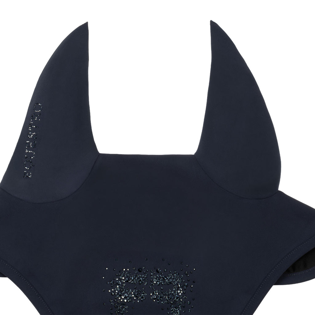 Fly veil in technical fabric with rhinestone logo