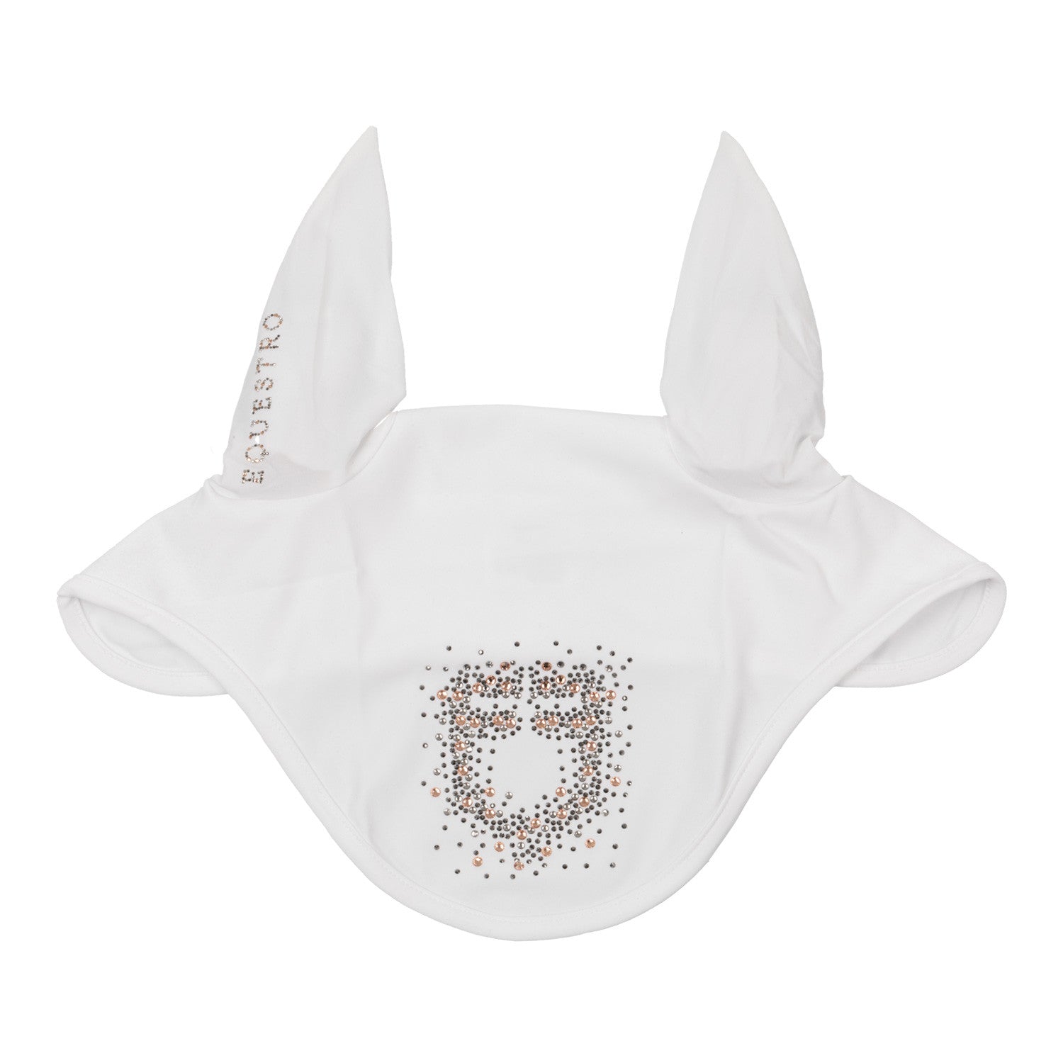 Equestro Fly veil in technical fabric with rhinestone logo