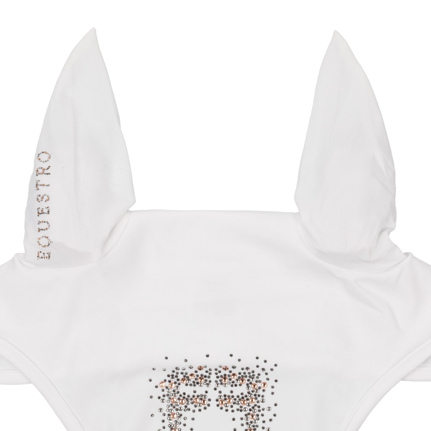 Fly veil in technical fabric with rhinestone logo