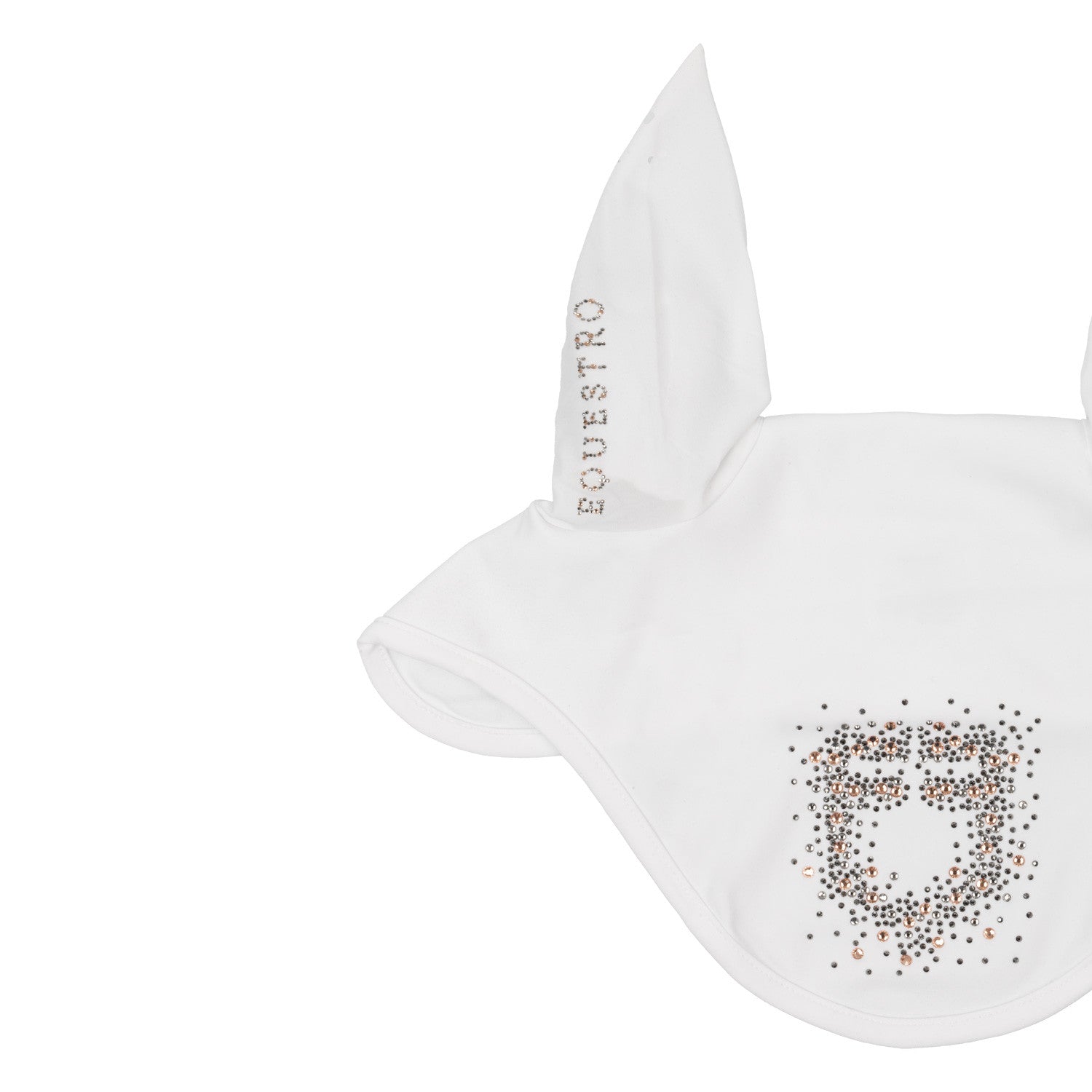 Fly veil in technical fabric with rhinestone logo