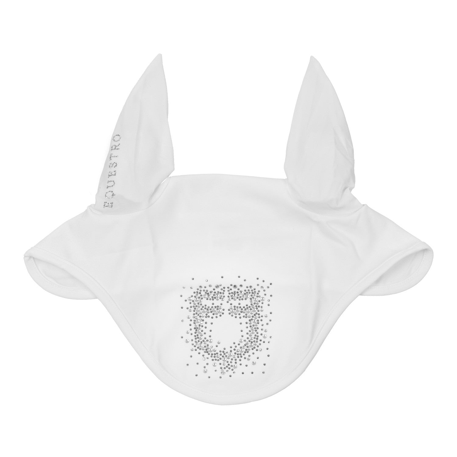 Equestro Fly veil in technical fabric with rhinestone logo