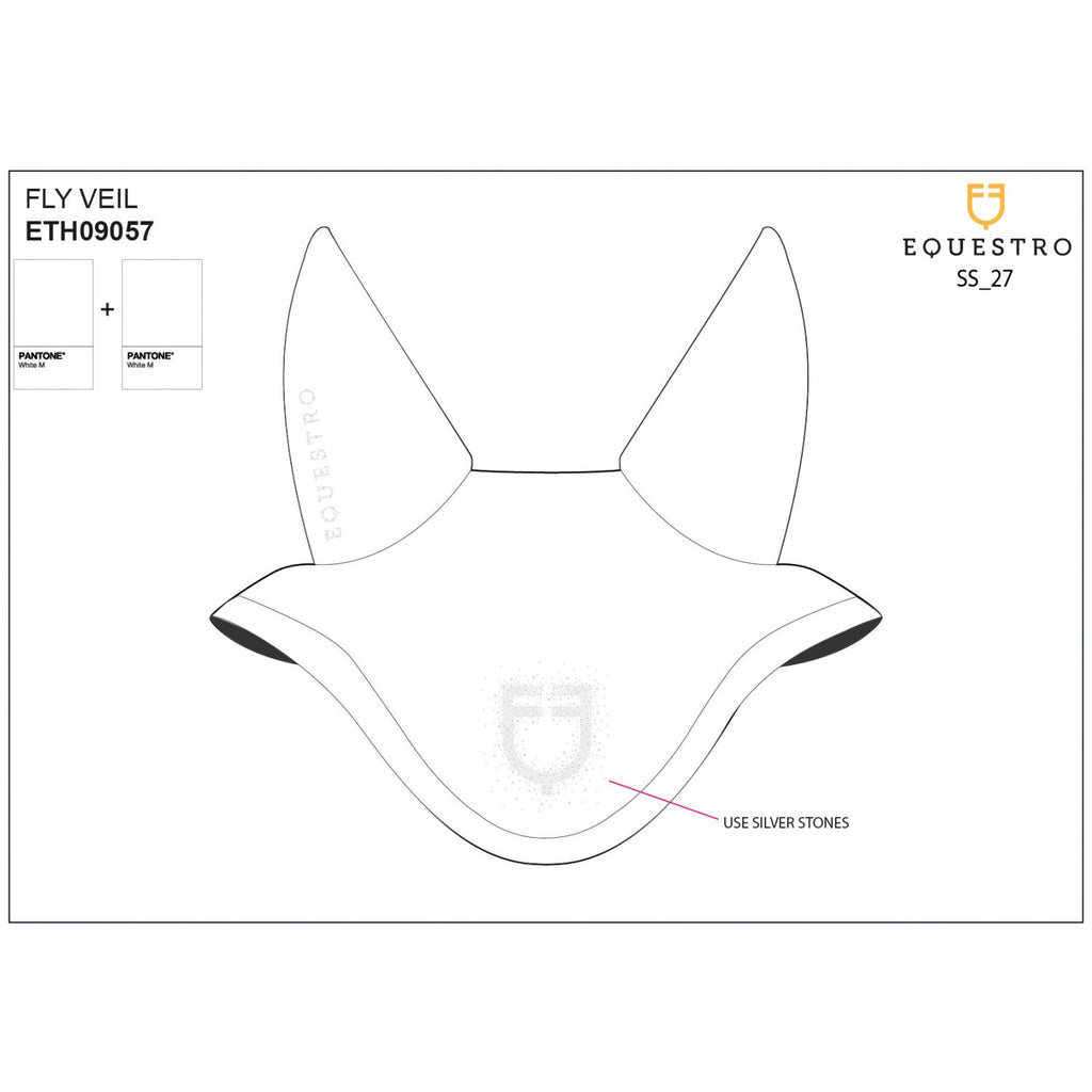 Fly veil in technical fabric with rhinestone logo