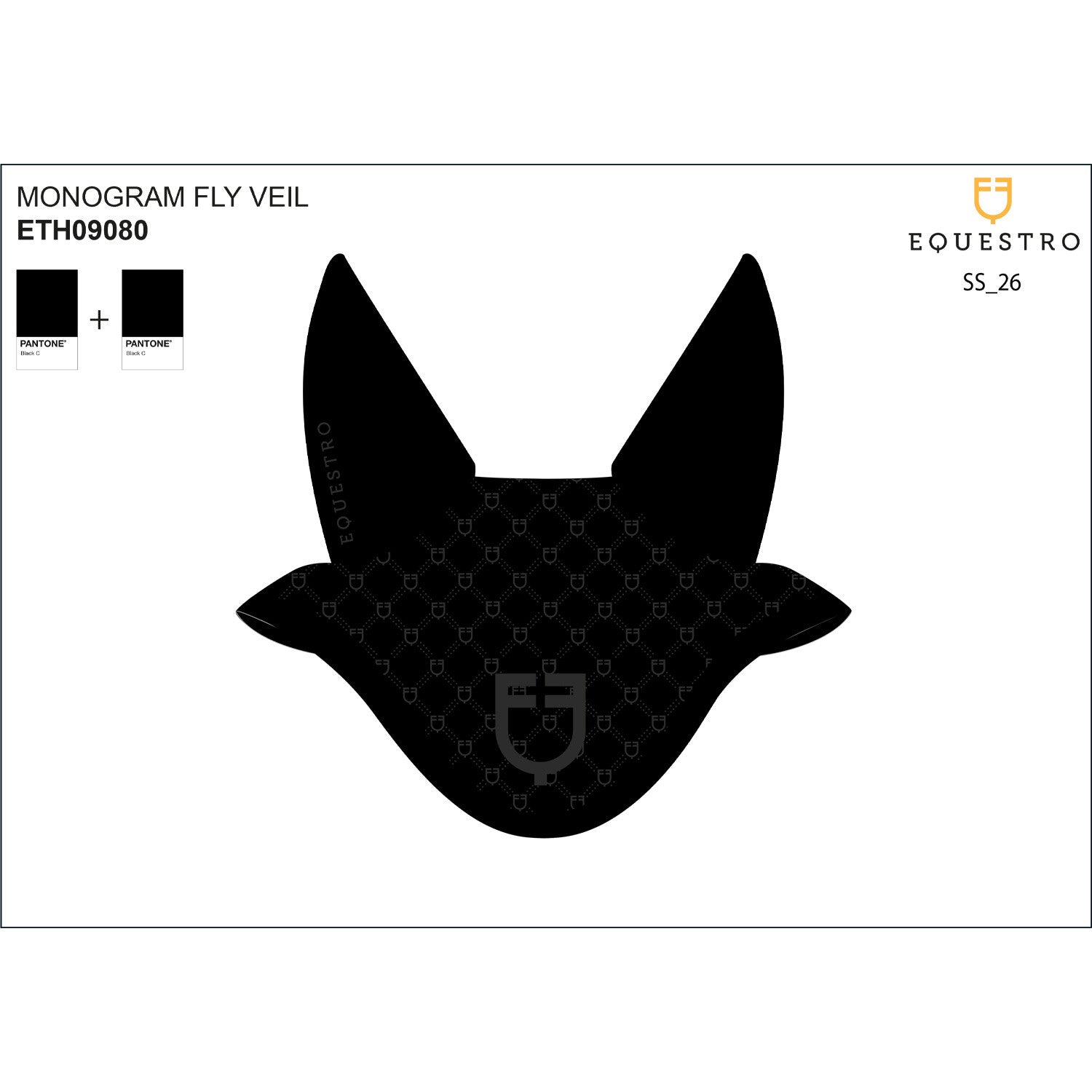 Equestro Fly veil with monogram print