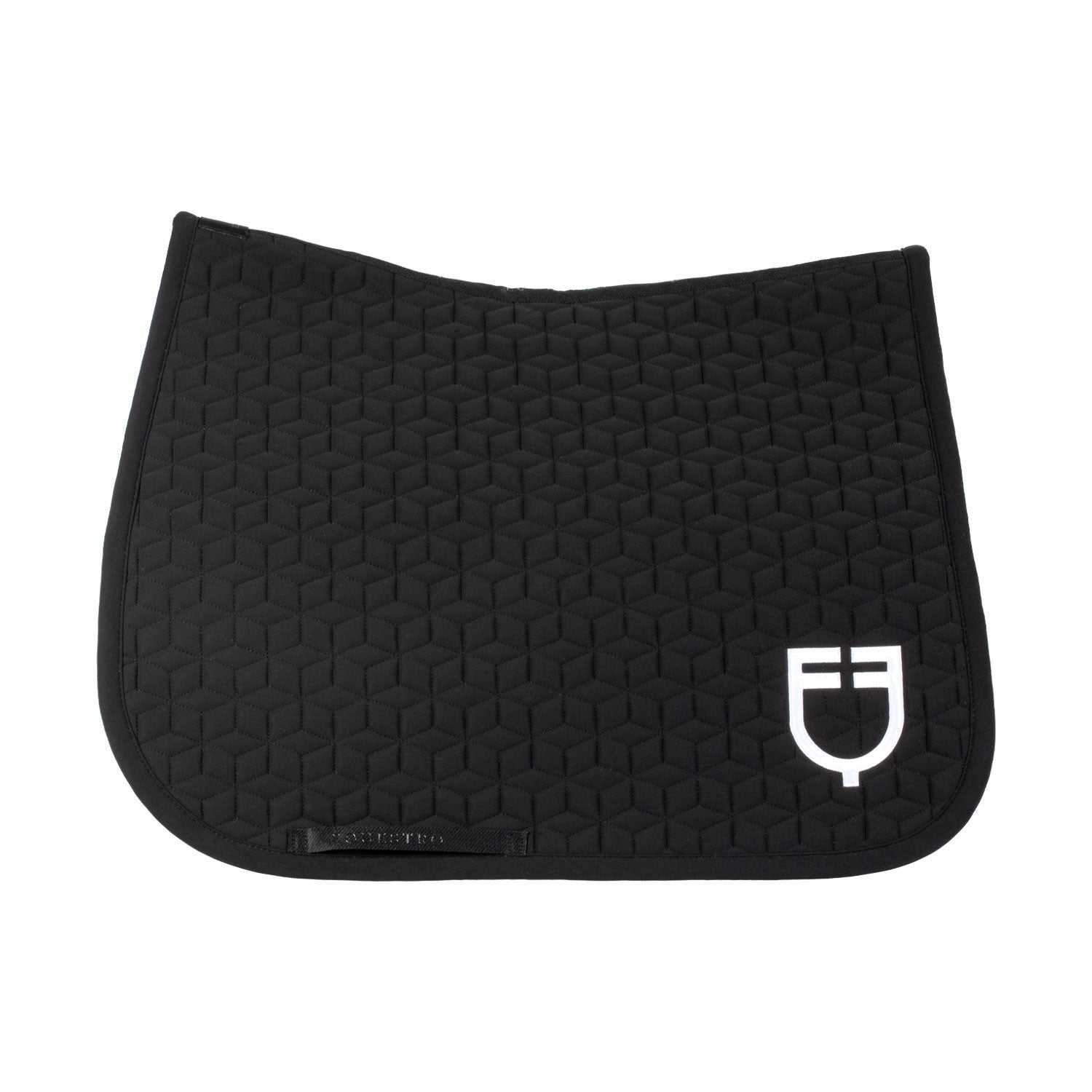 Dressage saddle pad with cube quilting