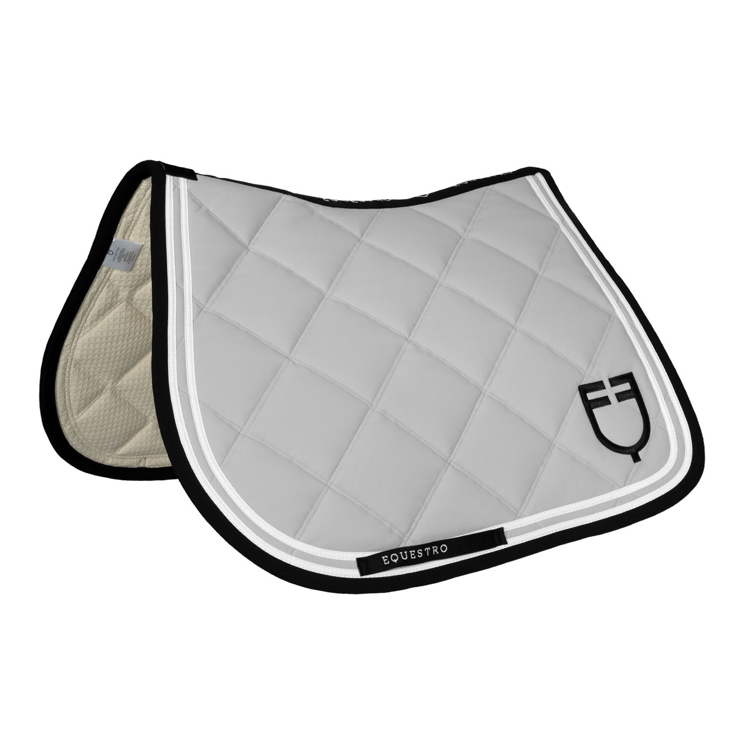 Equestro Double Stripes jumping saddle pad in technical fabric