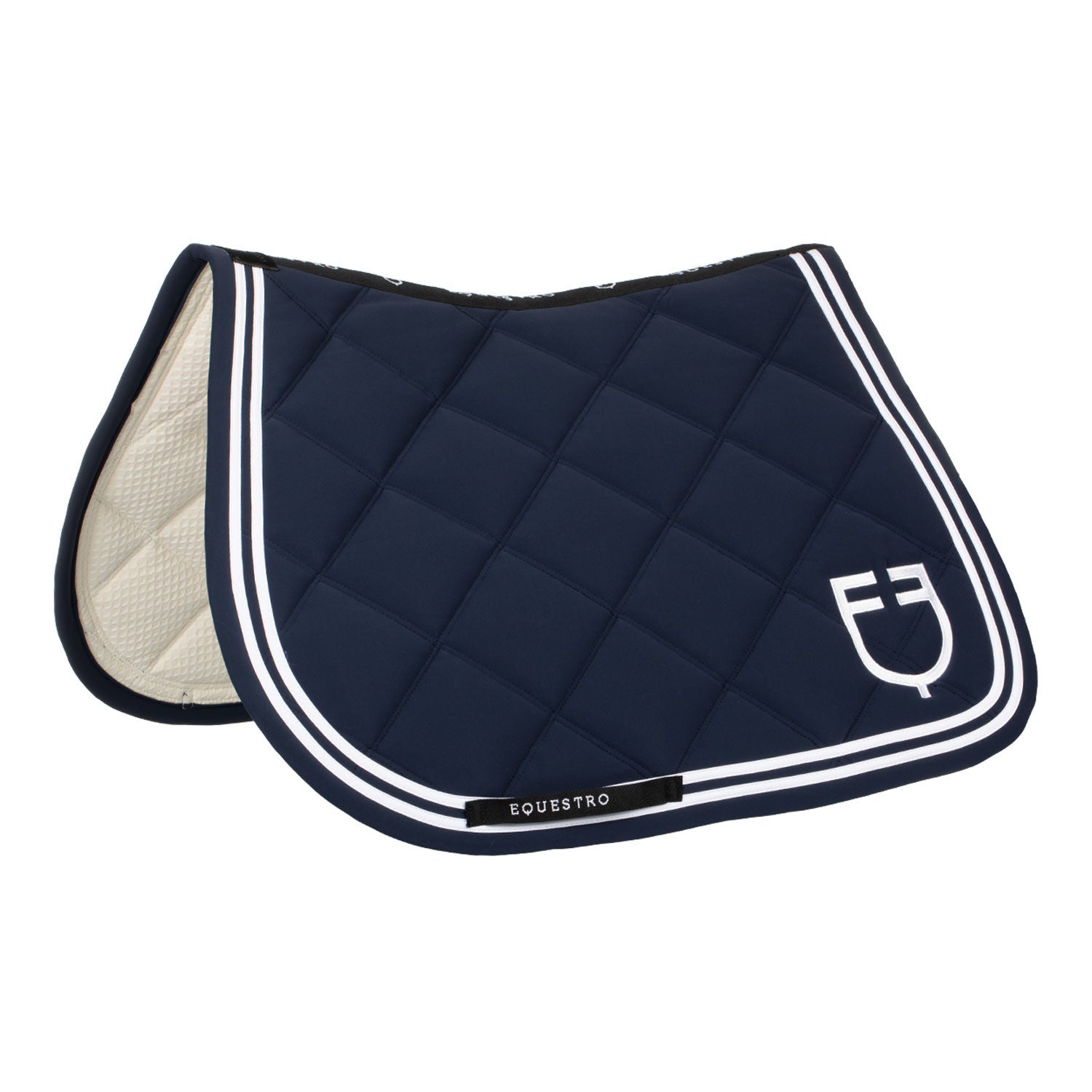 Equestro Double Stripes jumping saddle pad in technical fabric