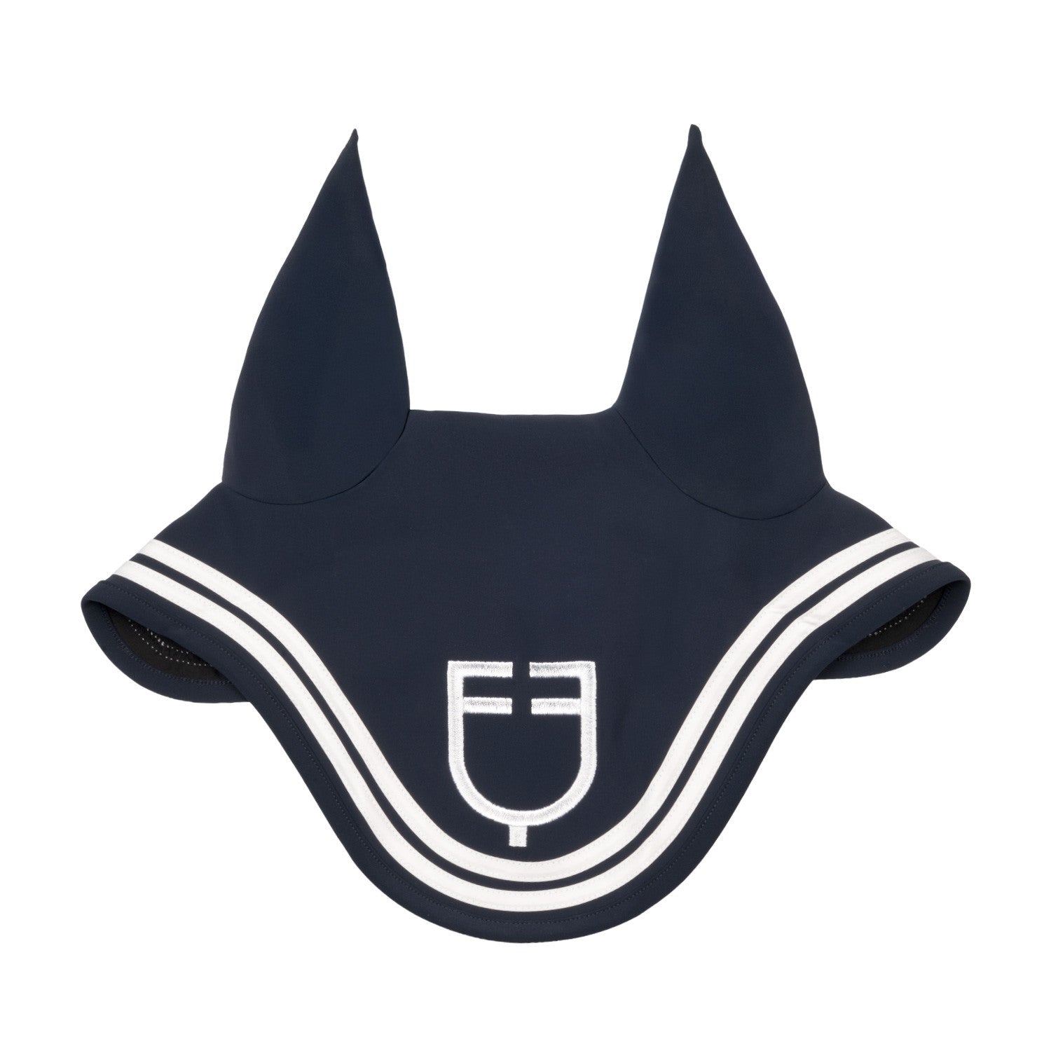 Equestro Double Stripes fly veil in technical fabric
