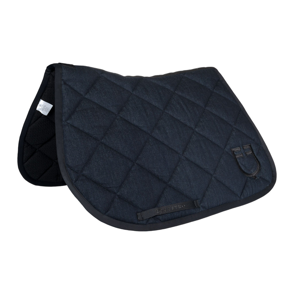Jumping saddle pad in denim-effect technical fabric