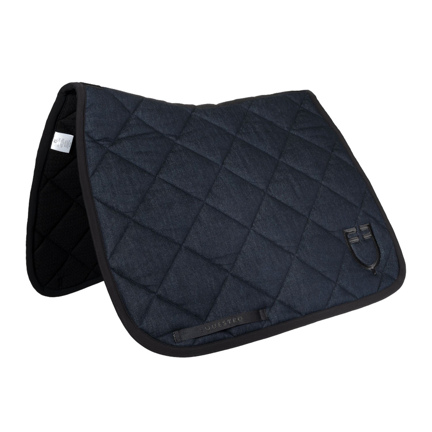 Dressage saddle pad in denim-effect technical fabric