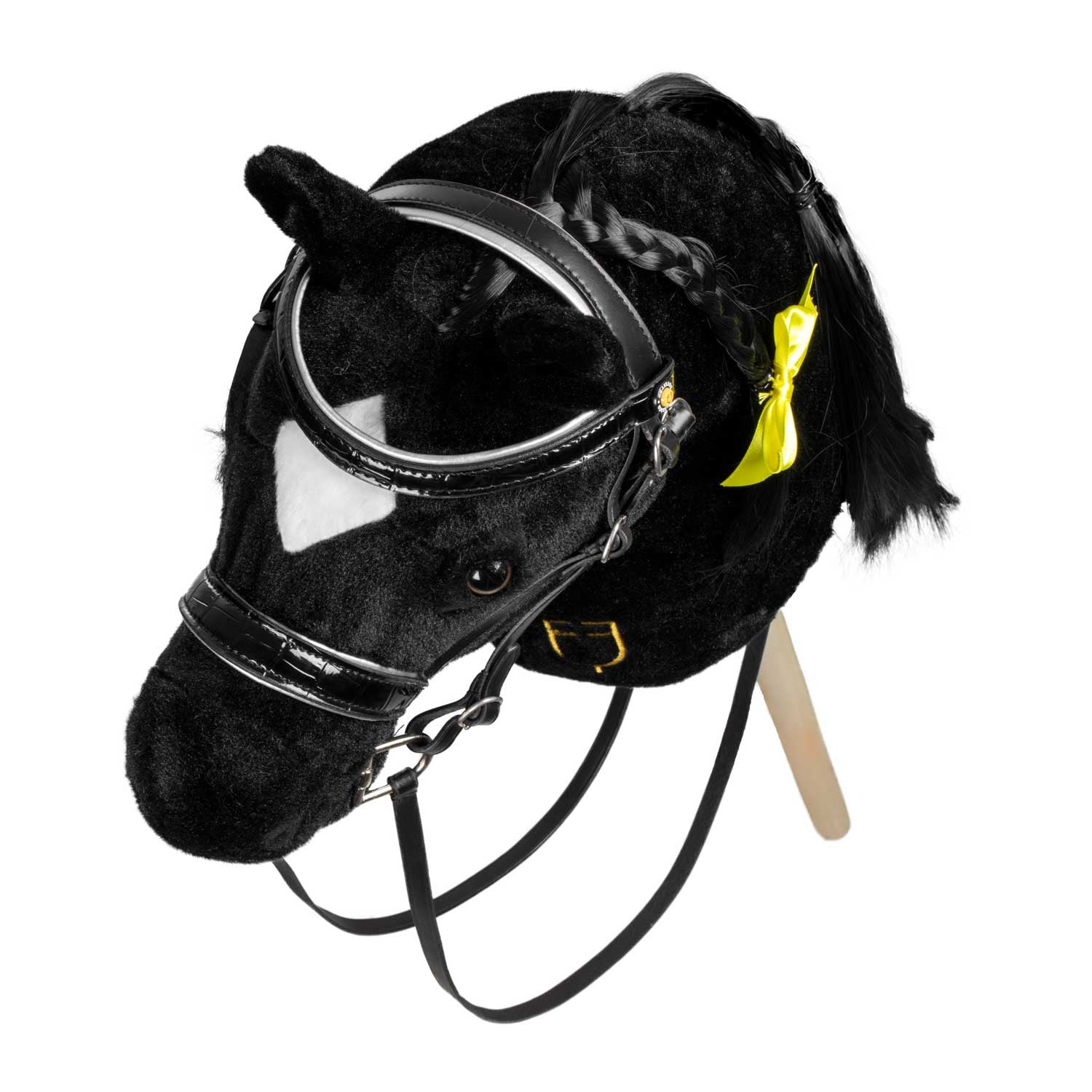 Shiny leather bridle for hobby horse